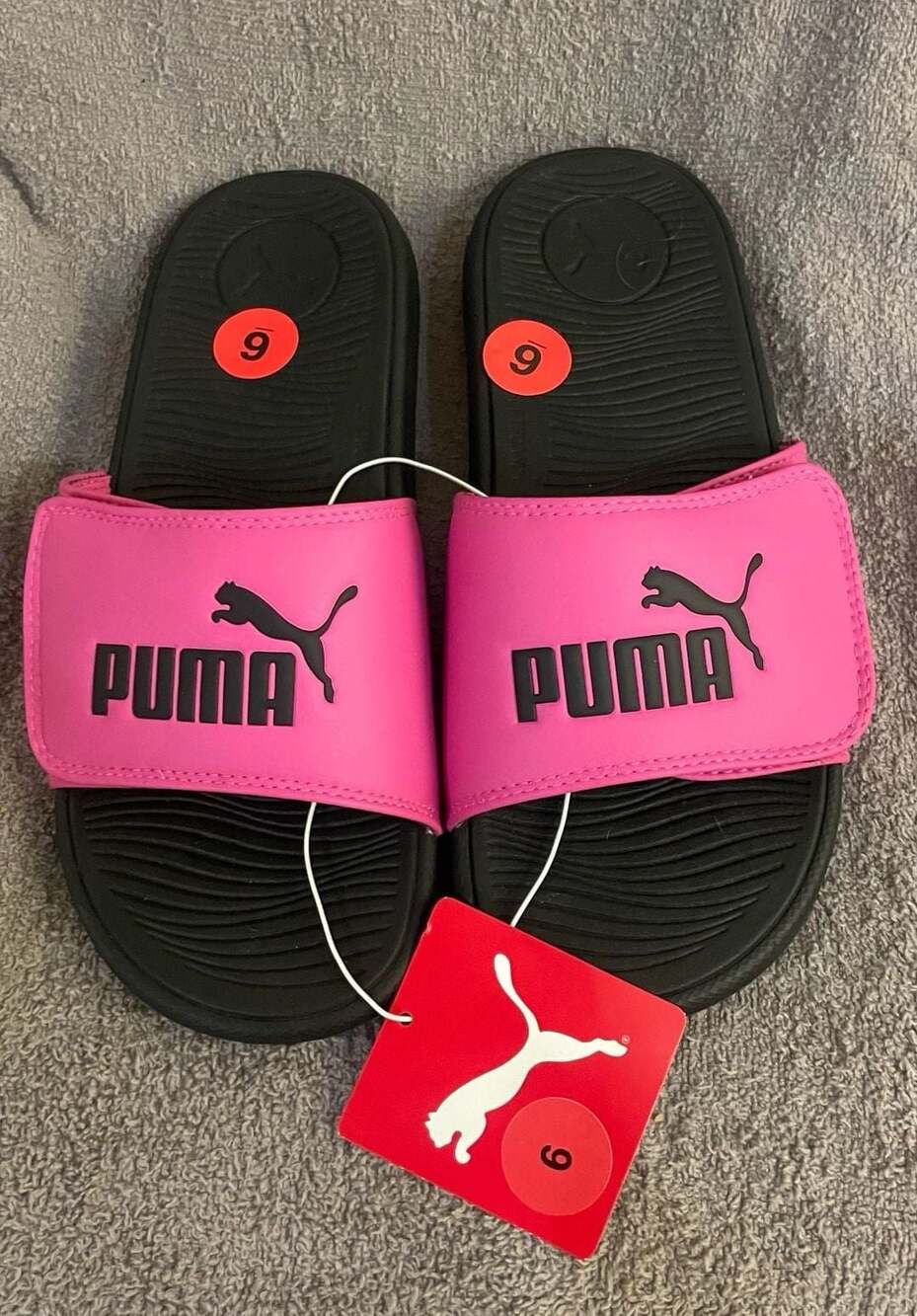 Puma Cool Cat 2.0 V JR Slide Sandals in Glowing Pink and Vivid Violet